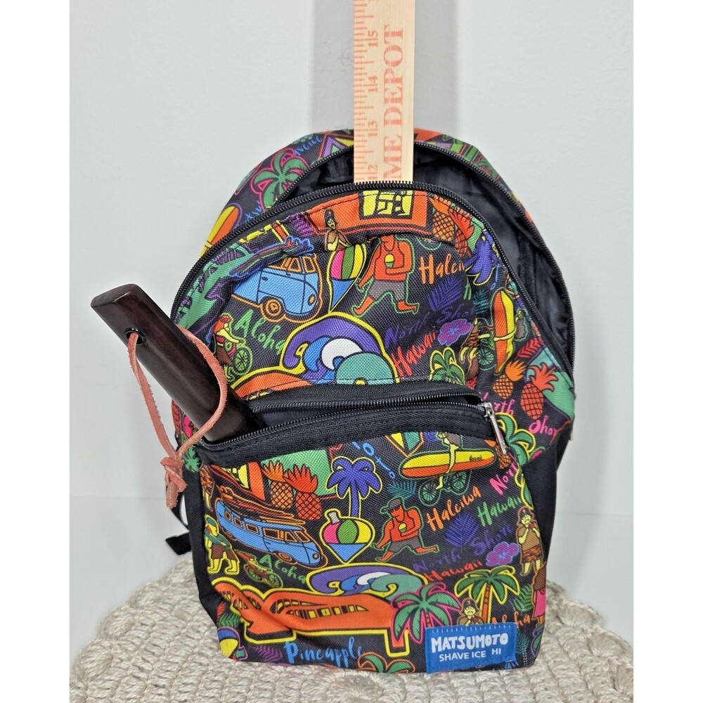 Matsumoto Shave Ice Haleiwa Hawaii Mini Backpack Bag Surf Travel Hippie GUC ** - Picture 7 of 12